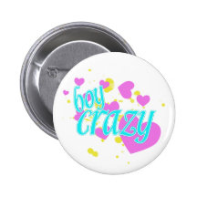 Fun boy crazy hearts colorful girl's button pin