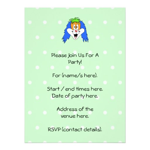 Fun Bright and Colorful Dog Cartoon. Invite