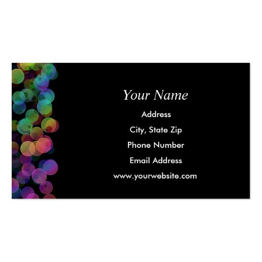 Fun Bubbles Business Card (front side)