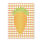 Fun Carrot and Gingham Postcards