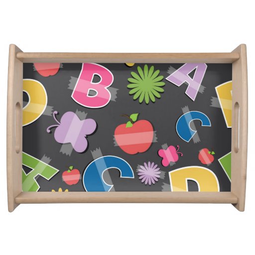 Fun Cartoon Letters & Shapes Food Trays Zazzle