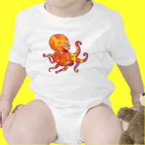 Spaß-Karikatur-Kraken-Baby-Kleidung t-shirts