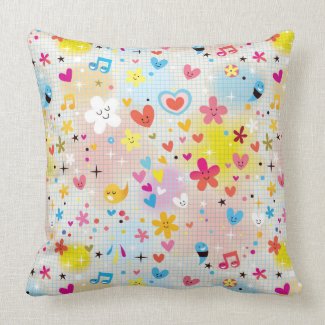 fun cartoon pattern pillow