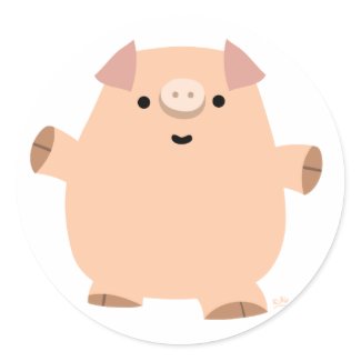 Fun Cartoon Pig sticker sticker