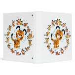 Fun Cartoon Tigers Mandala (Blue) Avery Binder