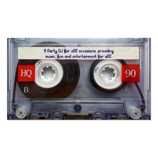 Fun Cassette Tape Business Card (back side)