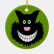 Fun Cat With A Big Grin Christmas Ornament