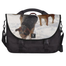 Fun Cattle Dogs Play Christmas Snow Western Laptop Computer Bag
