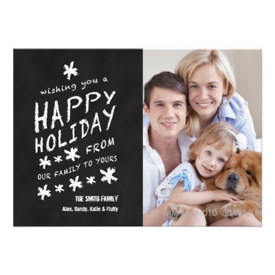 FUN CHALKBOARD HAPPY HOLIDAY PHOTO CARD