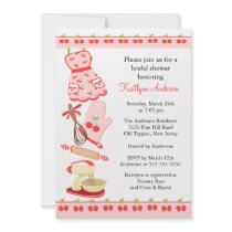 Fun Cherry Retro Kitchen Bridal Shower Invitation