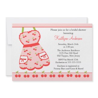 Fun Cherry Retro Kitchen Bridal Shower Invitation invitation