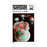 Fun childrens' birthday cakes postage stamp