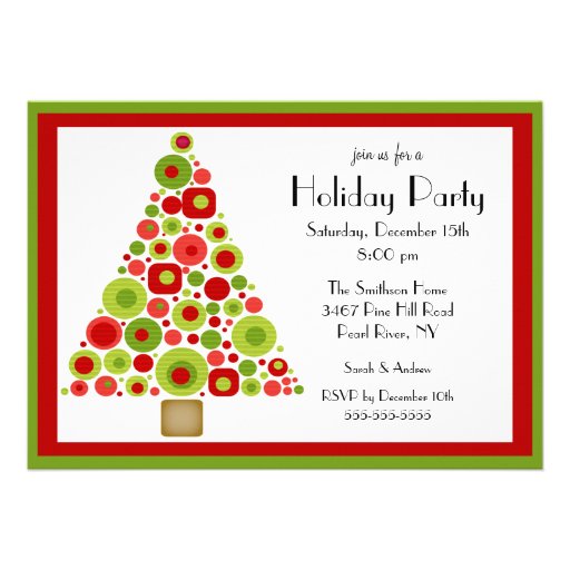 Fun Christmas Tree Christmas Party Invitation
