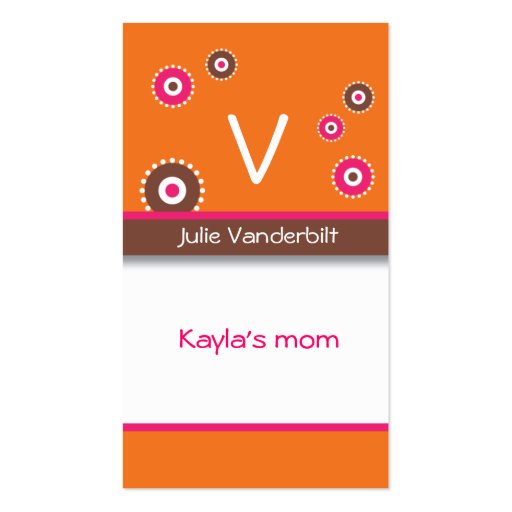 Fun circles Mommy Card Business Cards (front side)