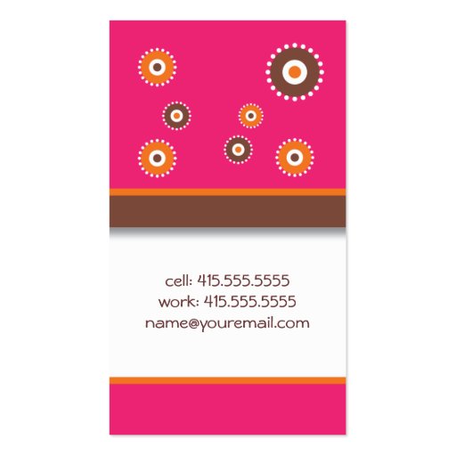 Fun circles Mommy Card Business Cards (back side)