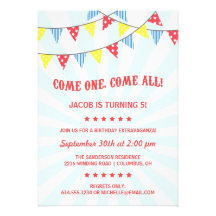 Fun Circus Birthday Party Cards
