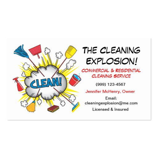 Fun Cleaning Service business cards