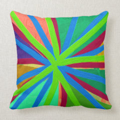 Fun Color Paint Doodle Lines Converging Pin Wheel Pillow