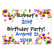 Fun Colorful 21st Party! Card Business Cards