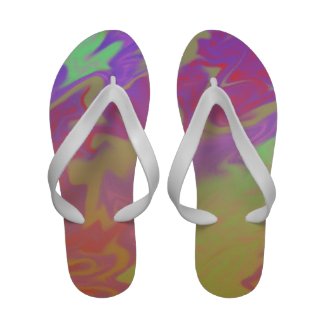 Fun Colorful Abstract Art Flip Flops