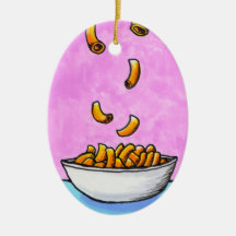 Fun colorful art mac and cheese comfort food christmas ornaments