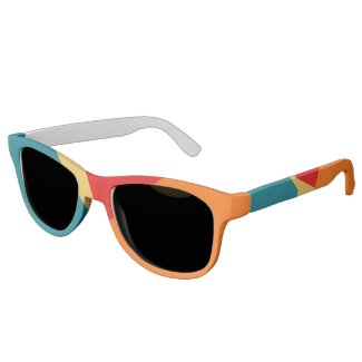 Fun Colorful Asymmetrical Geometric Design Sunglasses
