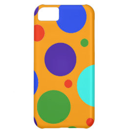 Fun Colorful Big Polka Dots Blue Orange Green Case For iPhone 5C