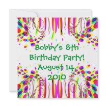 Fun Colorful Birthday Party! Invitation