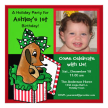 Fun Colorful Christmas Photo Card Personalized Invites
