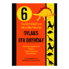 Fun Colorful Dinosaur Birthday Party Invitations