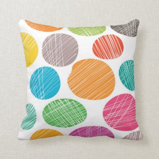 Fun colorful dots throw pillow
