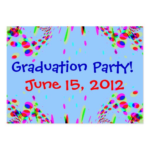 Fun Colorful Graduation Party! Card Business Cards (front side)