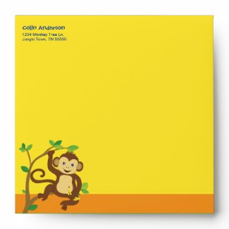 Fun Colourful Little Monkey Envelope envelope