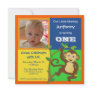 Fun Colorful Little Monkey Photo Invitation