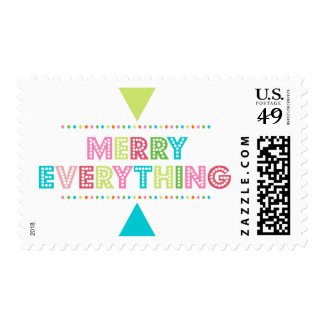 Fun Colorful Merry Everything Postage Stamps