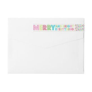 Fun Colorful Merry Everything Wraparound Return Address Label