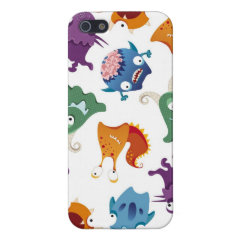 Fun Colorful Monsters Creatures Kids iPhone Cases Cover For iPhone 5