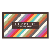 Fun Colorful Multi Stripes  Business Card