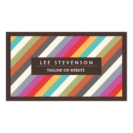 Fun Colorful Multi Stripes  Business Card (front side)