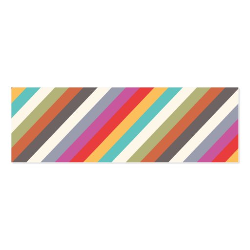Fun Colorful Multi Stripes  Mini Business Card (front side)