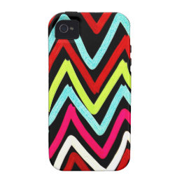 Fun Colorful Painted Chevron Tribal ZigZag Striped Vibe iPhone 4 Case