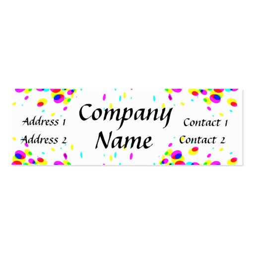 Fun, Colorful Party Confetti Business Card (front side)