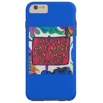 Fun Colorful Retro Hippie Blue Artwork Tough iPhone 6 Plus Case