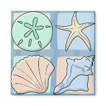 Fun Colorful Shells Refrigerator Magnet