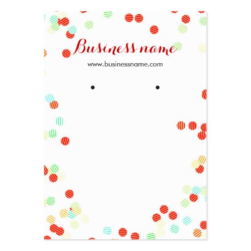 Fun Colorful Sprinkles Background Earring Cards Business Card Template (front side)