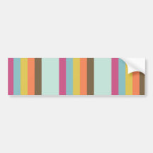 Fun Colorful Stripes Blue Orange Purple Brown Bumper Stickers
