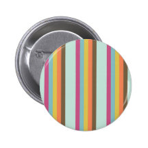 Fun Colorful Stripes Blue Orange Purple Brown Button
