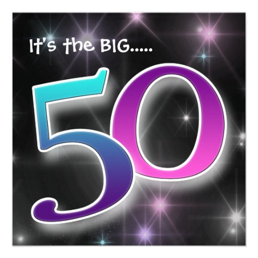 Fun & Colourful 50th Birthday Party Invitation