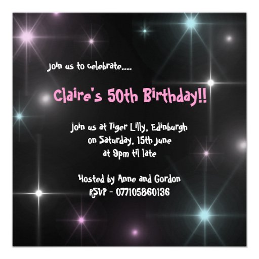 Fun & Colourful 50th Birthday Party Invitation