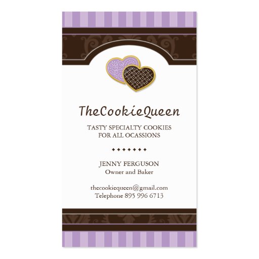 Fun Cookie Bakery Business Card (front side)